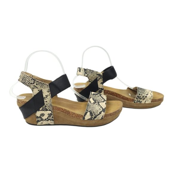 Pierre Dumas Chantal 2 Platform Wedge Sandal Womens Size 11 Reptile Print - Picture 13 of 16